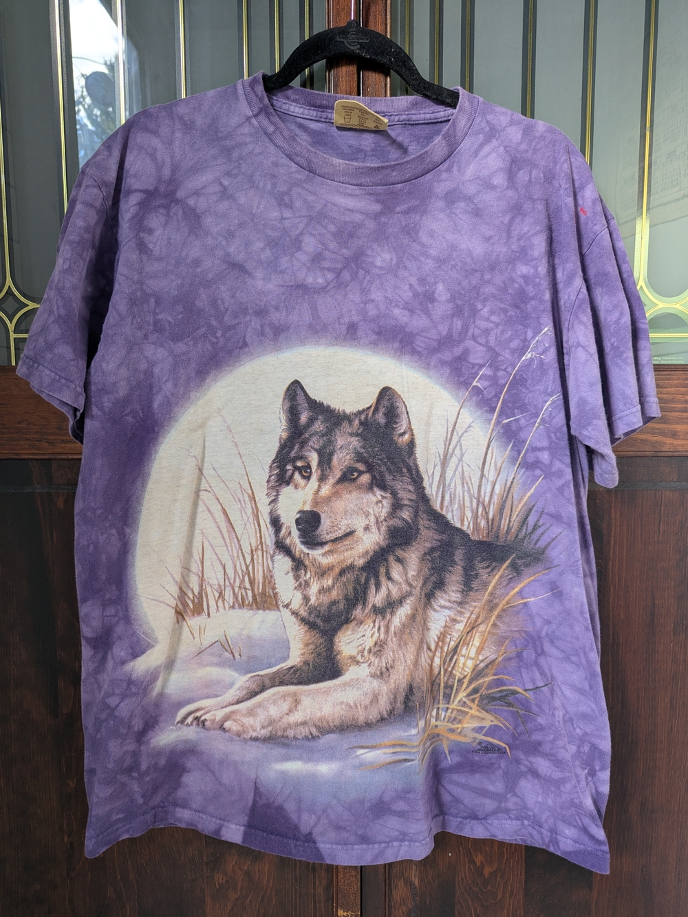 The Mountain Purple Tie-Dye Wolf Graphic Tee